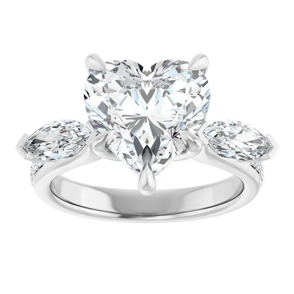 Claw-Prong Three-Stone Engagement Ring Image 3 Hudson Valley Goldsmith New Paltz, NY