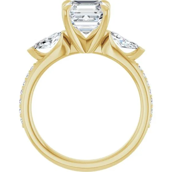 Claw-Prong Three-Stone Engagement Ring Image 2 Northwood Jewelers Northwood, OH