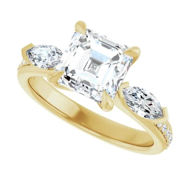 Claw-Prong Three-Stone Engagement Ring Image 5 Vulcan's Forge LLC KANSAS CITY, MO