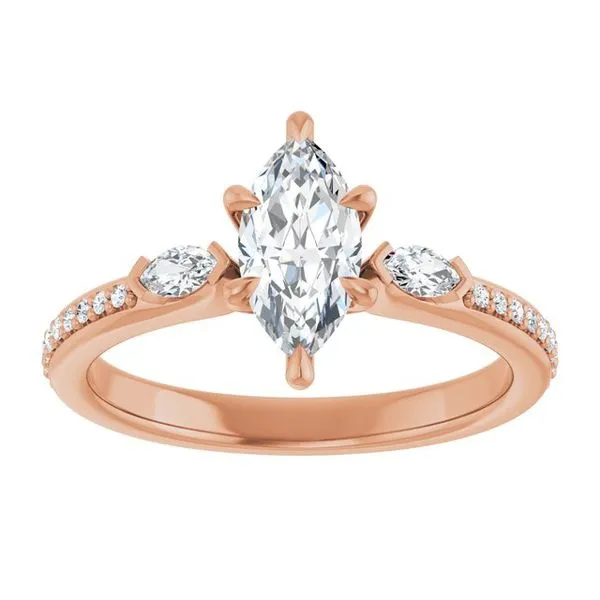 Claw-Prong Three-Stone Engagement Ring Image 3 Ocean View Jewelers Millville, DE