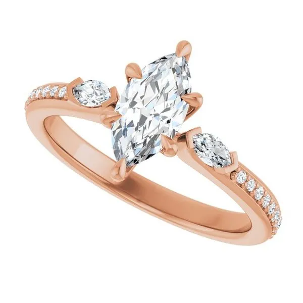 Claw-Prong Three-Stone Engagement Ring Image 5 Michael Szwed Jewelers Longmeadow, MA