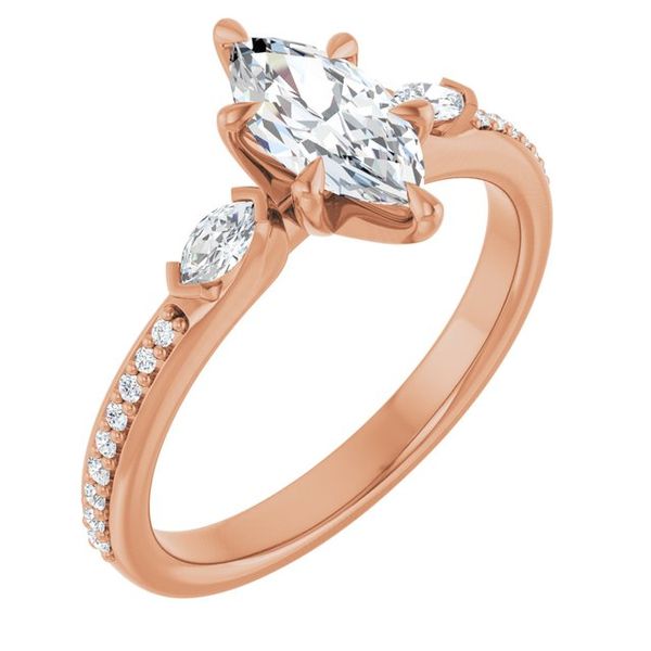 Claw-Prong Three-Stone Engagement Ring