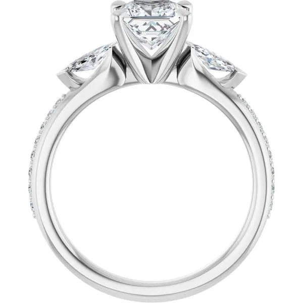 Claw-Prong Three-Stone Engagement Ring Image 2 Northwood Jewelers Northwood, OH