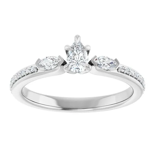 Claw-Prong Three-Stone Engagement Ring Image 3 Northwood Jewelers Northwood, OH