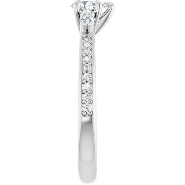 Claw-Prong Three-Stone Engagement Ring Image 4 Northwood Jewelers Northwood, OH
