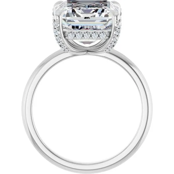 Claw-Prong Hidden Halo-Style Engagement Ring Image 2 Hudson Valley Goldsmith New Paltz, NY