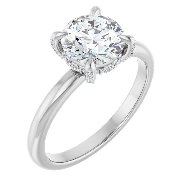 Claw-Prong Hidden Halo-Style Engagement Ring Arezzo Jewelers Elmwood Park, IL