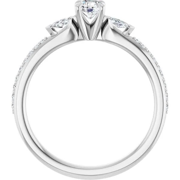 Claw-Prong Three-Stone Engagement Ring Image 2 Futer Bros Jewelers York, PA