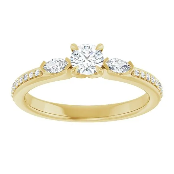 Claw-Prong Three-Stone Engagement Ring Image 3 J. West Jewelers Round Rock, TX