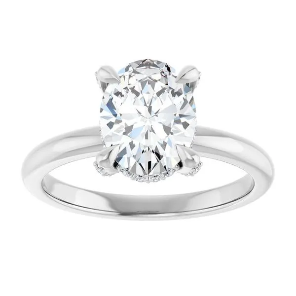 Claw-Prong Hidden Halo-Style Engagement Ring Image 3 Redlands Jewelers Redlands, CA
