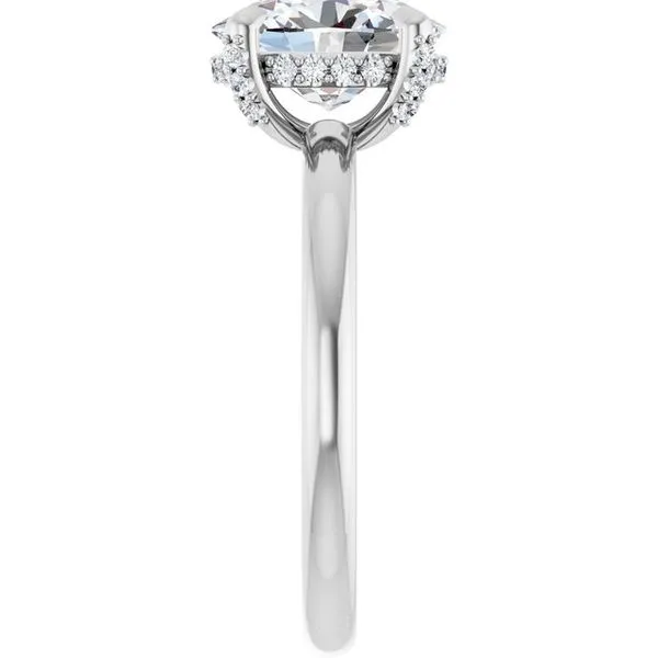 Claw-Prong Hidden Halo-Style Engagement Ring Image 4 Hudson Valley Goldsmith New Paltz, NY