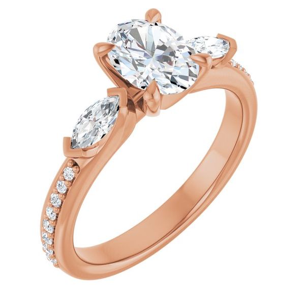 Claw-Prong Three-Stone Engagement Ring