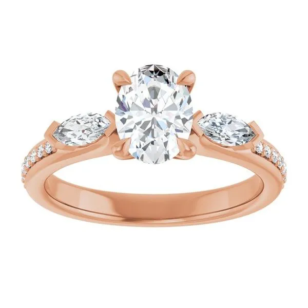 Claw-Prong Three-Stone Engagement Ring Image 3 Northwood Jewelers Northwood, OH