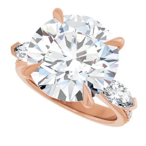 Claw-Prong Three-Stone Engagement Ring Image 5 J. West Jewelers Round Rock, TX