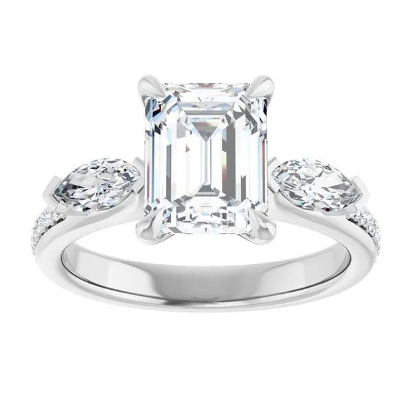 Claw-Prong Three-Stone Engagement Ring Image 3 Don's Jewelry & Design Washington, IA