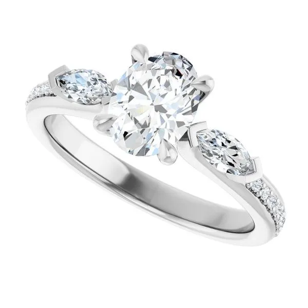 Claw-Prong Three-Stone Engagement Ring Image 5 Michael Szwed Jewelers Longmeadow, MA