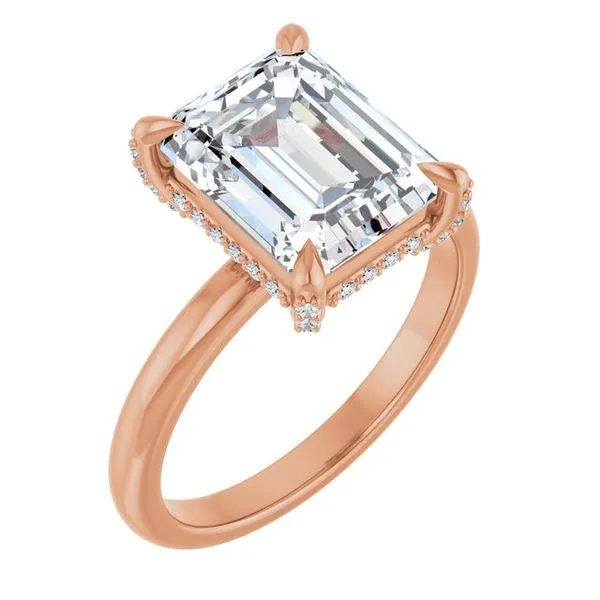 Claw-Prong Hidden Halo-Style Engagement Ring Arezzo Jewelers Elmwood Park, IL