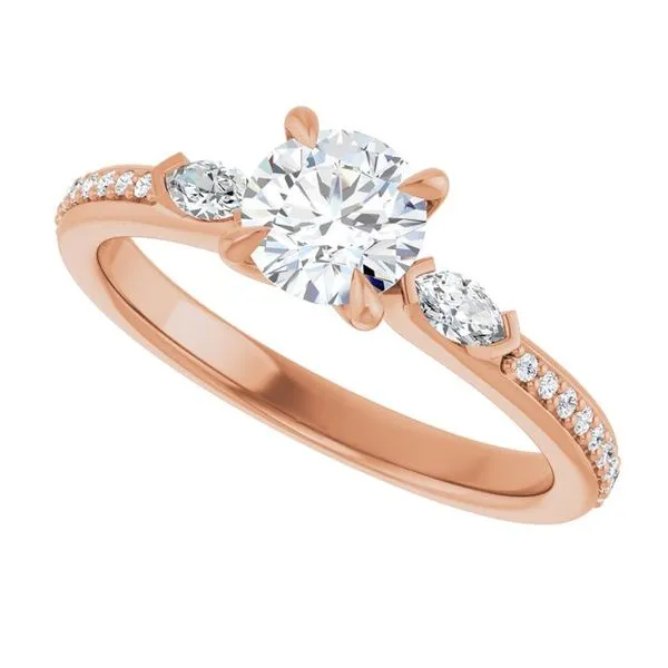 Claw-Prong Three-Stone Engagement Ring Image 5 J. Thomas Jewelers Rochester Hills, MI