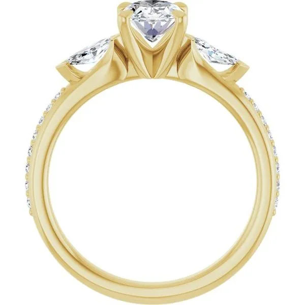 Claw-Prong Three-Stone Engagement Ring Image 2 Northwood Jewelers Northwood, OH