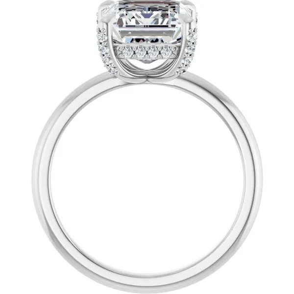 Claw-Prong Hidden Halo-Style Engagement Ring Image 2 Hudson Valley Goldsmith New Paltz, NY