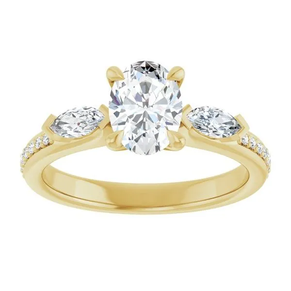 Claw-Prong Three-Stone Engagement Ring Image 3 Paul James Jewelers Angels Camp, CA