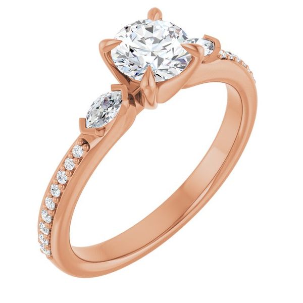 Claw-Prong Three-Stone Engagement Ring