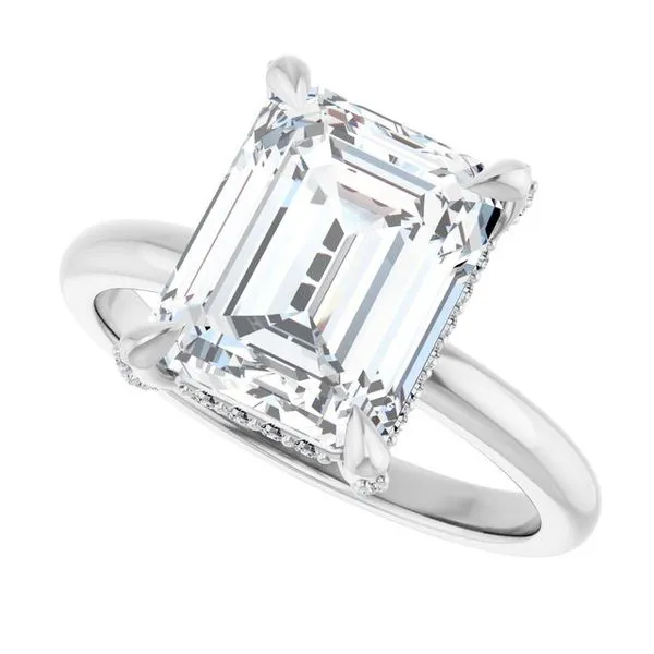 Claw-Prong Hidden Halo-Style Engagement Ring Image 5 The Jewelry Source El Segundo, CA