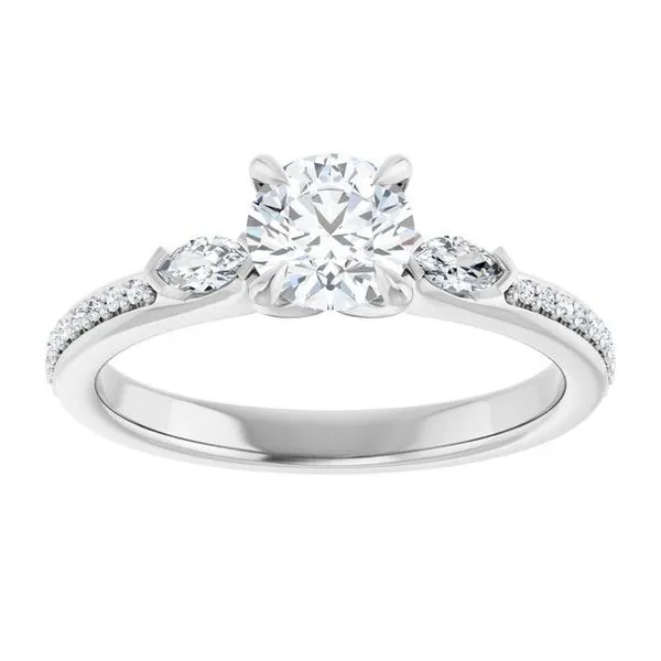 Claw-Prong Three-Stone Engagement Ring Image 3 Austin's Fine Diamonds & Jewelry Lyndhurst, NJ