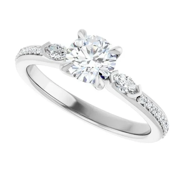 Claw-Prong Three-Stone Engagement Ring Image 5 Raleigh Diamond Fine Jewelry Raleigh, NC