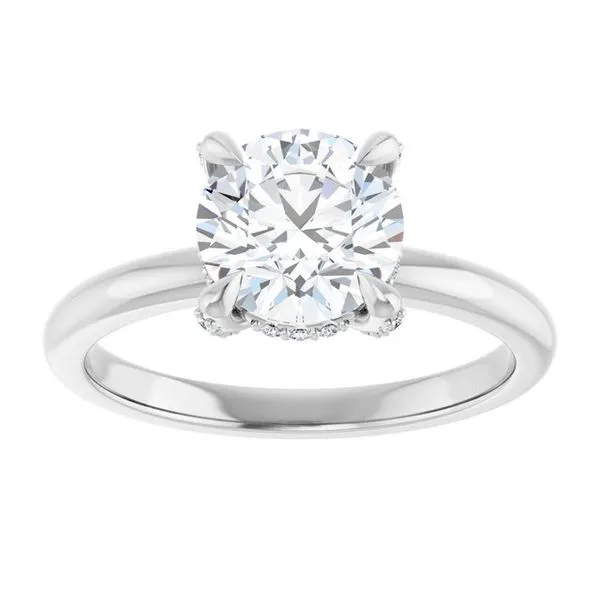 Claw-Prong Hidden Halo-Style Engagement Ring Image 3 JF Jones Jewelers Rochester, NY