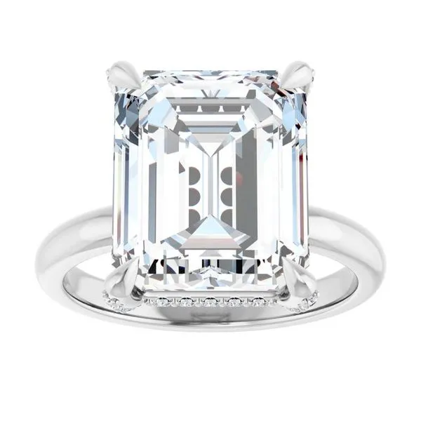 Claw-Prong Hidden Halo-Style Engagement Ring Image 3 JF Jones Jewelers Rochester, NY