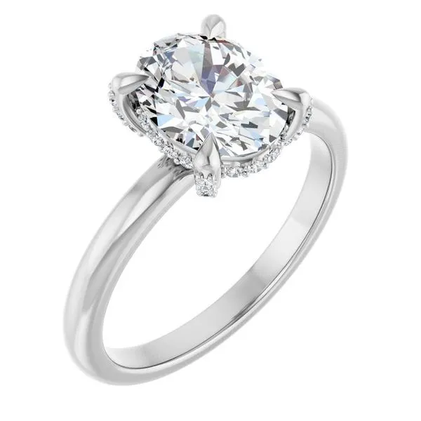 Claw-Prong Hidden Halo-Style Engagement Ring Ocean View Jewelers Millville, DE
