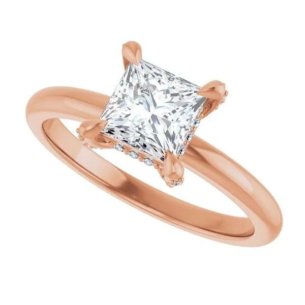 Claw-Prong Hidden Halo-Style Engagement Ring Image 5 Northwood Jewelers Northwood, OH
