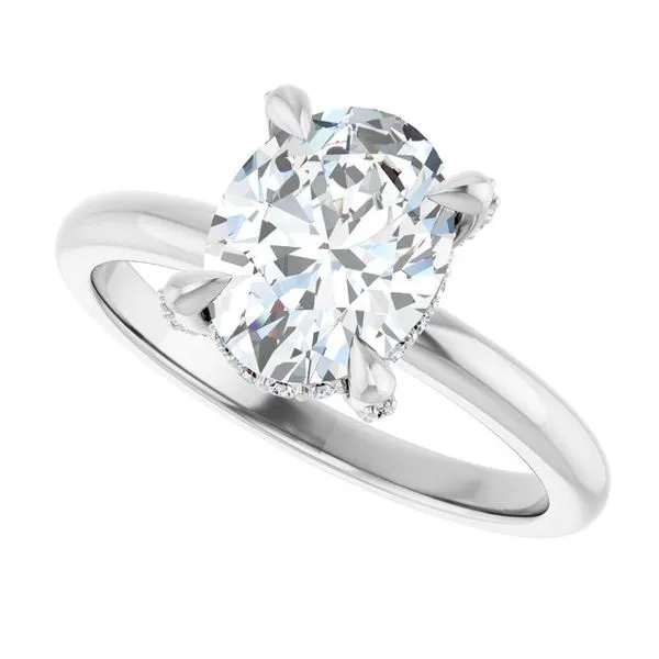 Claw-Prong Hidden Halo-Style Engagement Ring Image 5 Ocean View Jewelers Millville, DE