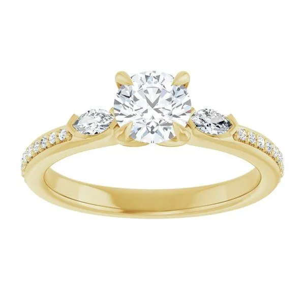 Claw-Prong Three-Stone Engagement Ring Image 3 House of Silva Wooster, OH