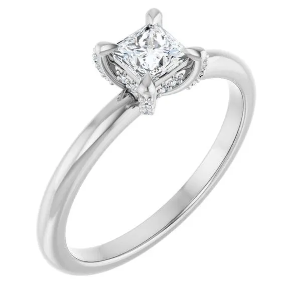 Claw-Prong Hidden Halo-Style Engagement Ring Arezzo Jewelers Elmwood Park, IL