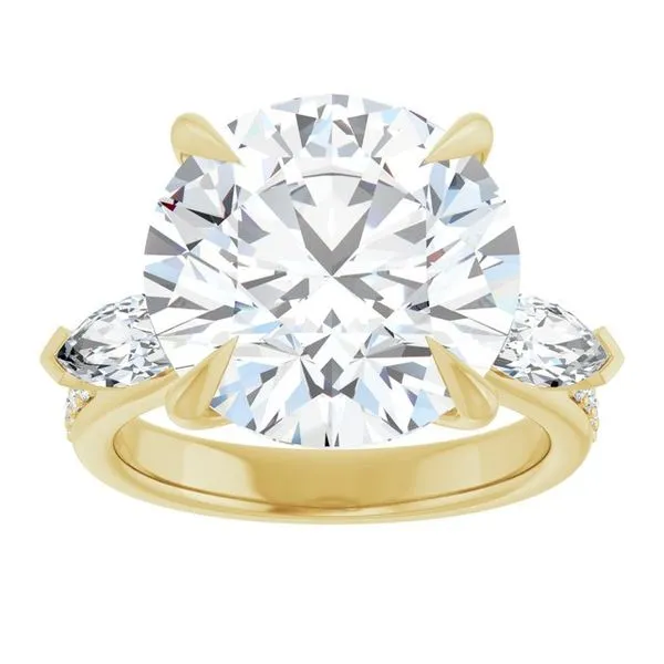 Claw-Prong Three-Stone Engagement Ring Image 3 Austin's Fine Diamonds & Jewelry Lyndhurst, NJ