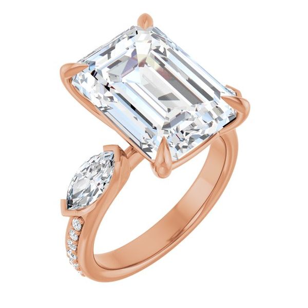 Claw-Prong Three-Stone Engagement Ring