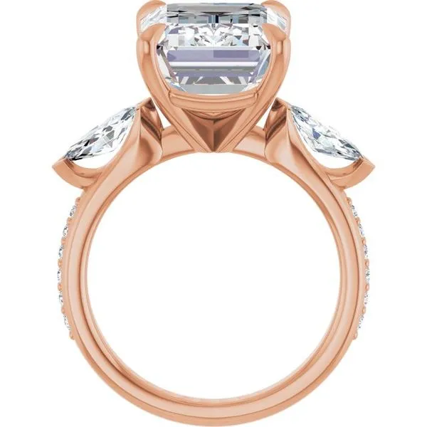 Claw-Prong Three-Stone Engagement Ring Image 2 Arezzo Jewelers Elmwood Park, IL