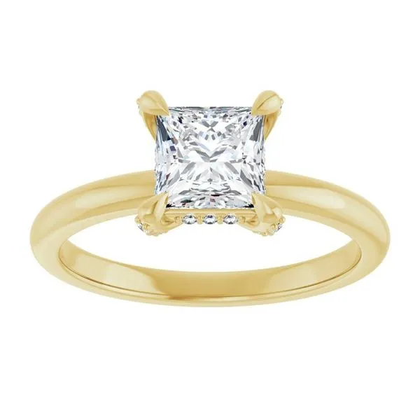 Claw-Prong Hidden Halo-Style Engagement Ring Image 3 Natale Jewelers Sewell, NJ