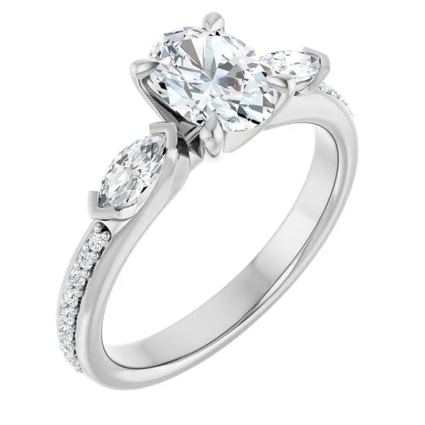 Claw-Prong Three-Stone Engagement Ring JF Jones Jewelers Rochester, NY