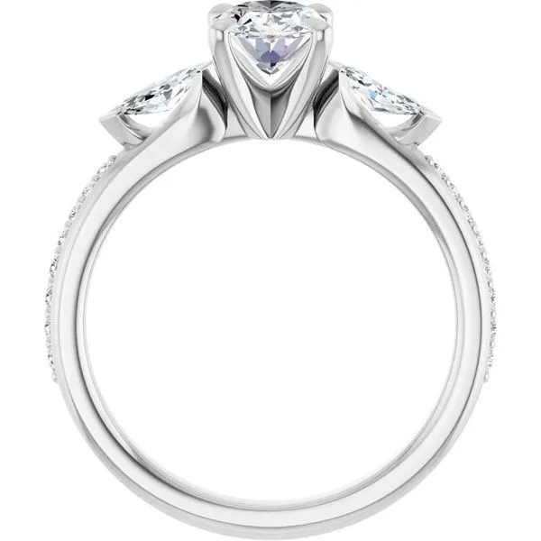 Claw-Prong Three-Stone Engagement Ring Image 2 Vulcan's Forge LLC KANSAS CITY, MO