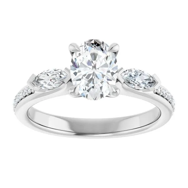 Claw-Prong Three-Stone Engagement Ring Image 3 Northwood Jewelers Northwood, OH