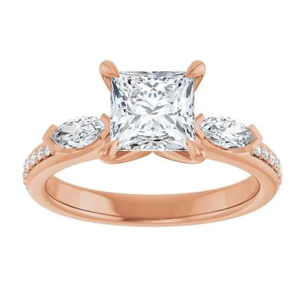 Claw-Prong Three-Stone Engagement Ring Image 3 Austin's Fine Diamonds & Jewelry Lyndhurst, NJ
