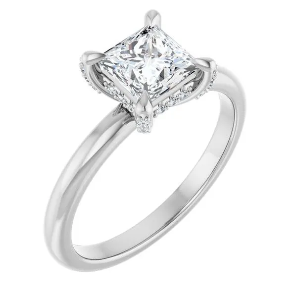 Claw-Prong Hidden Halo-Style Engagement Ring Redlands Jewelers Redlands, CA