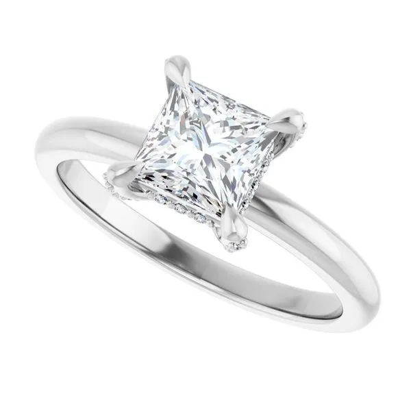 Claw-Prong Hidden Halo-Style Engagement Ring Image 5 Redlands Jewelers Redlands, CA