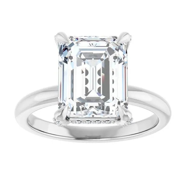 Claw-Prong Hidden Halo-Style Engagement Ring Image 3 Austin's Fine Diamonds & Jewelry Lyndhurst, NJ