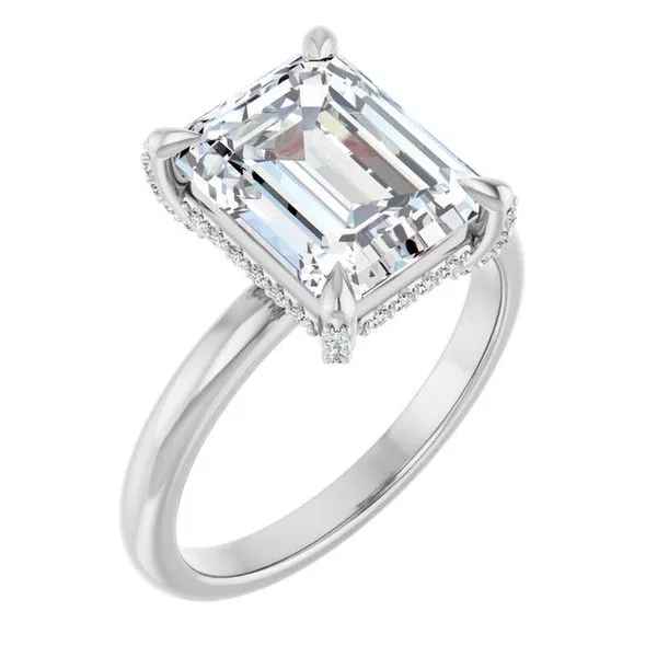 Claw-Prong Hidden Halo-Style Engagement Ring Arezzo Jewelers Elmwood Park, IL