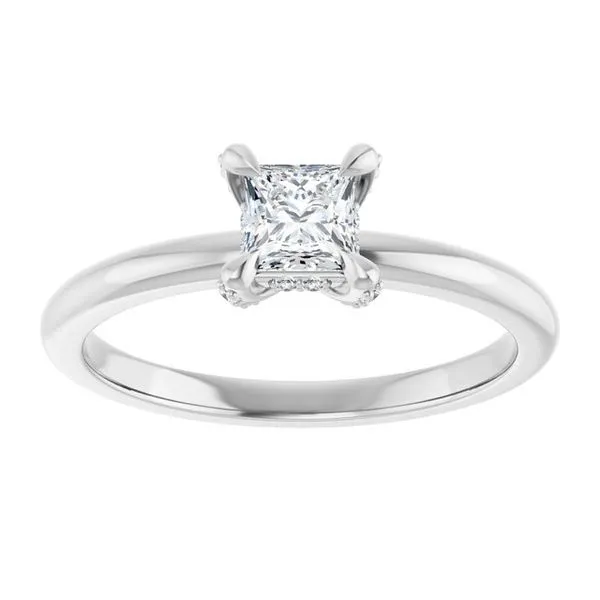 Claw-Prong Hidden Halo-Style Engagement Ring Image 3 Don's Jewelry & Design Washington, IA
