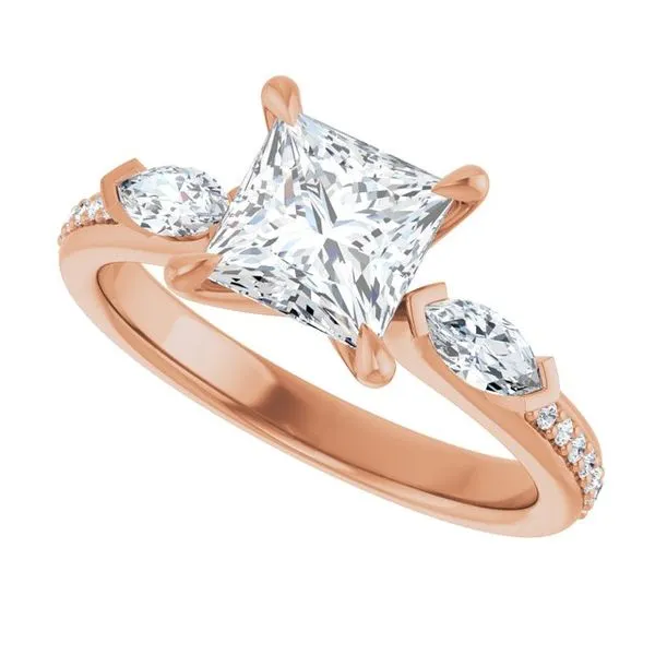 Claw-Prong Three-Stone Engagement Ring Image 5 Futer Bros Jewelers York, PA